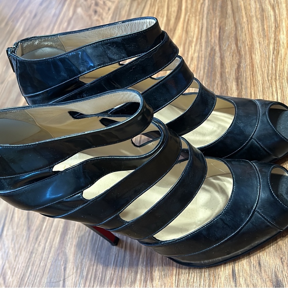 Christian Louboutin Black Strappy Women's Heels